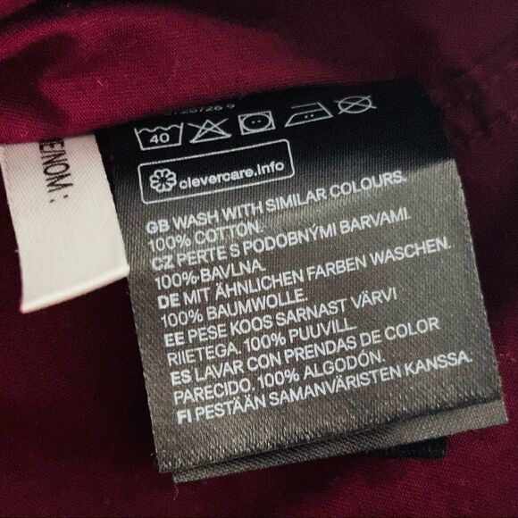 H&M L.O.G.G. Burgundy with White polka dots Button Down Shirt Size 7-8 years - Picture 6 of 7